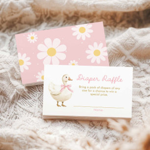 Carte D'accompagnement Raffle de couche de fille d'oie soie rose