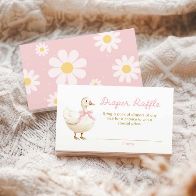 Carte D'accompagnement Raffle de couche de fille d'oie soie rose (Silly Goose Pink Girl Baby shower Diaper Raffle Card)