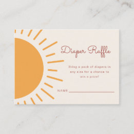 Carte D'accompagnement Raffle de couche de soleil | Boho Sunshine
