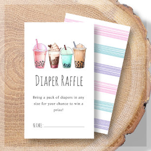 Carte D'accompagnement Raffle de couches Baby shower Bubble Tea Boba