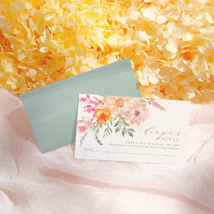 Carte D'accompagnement Raffle de couches   Baby shower de ressort Turquoi