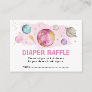 Carte D'accompagnement Raffle de couches pour bébés de Galaxy en or rose