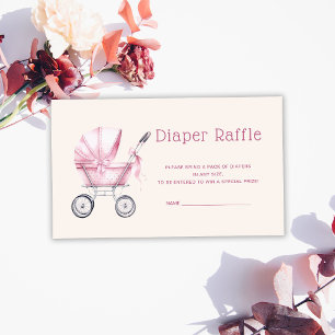 Carte D'accompagnement Raffle de couches pour bébés roses