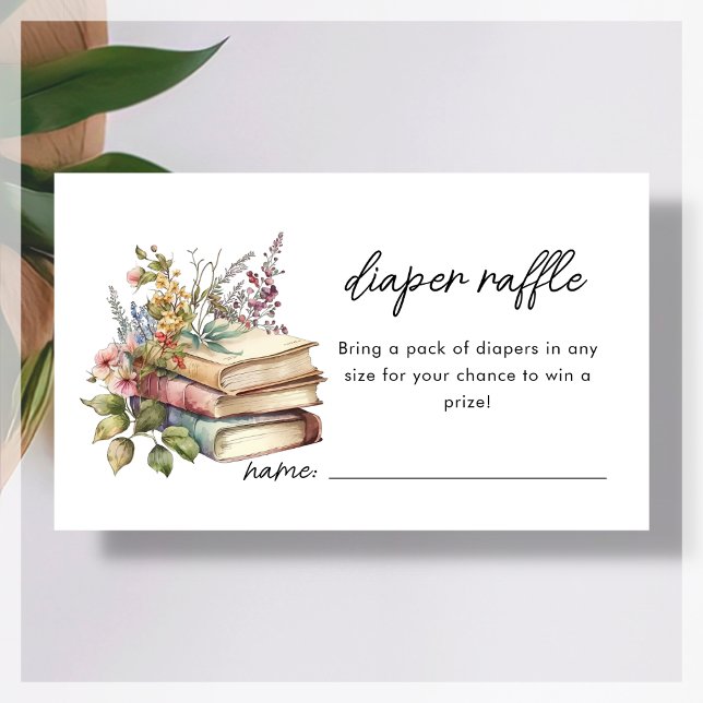 Carte D'accompagnement Raffle de couches | Réserver Baby shower à thème (Créateur téléchargé)