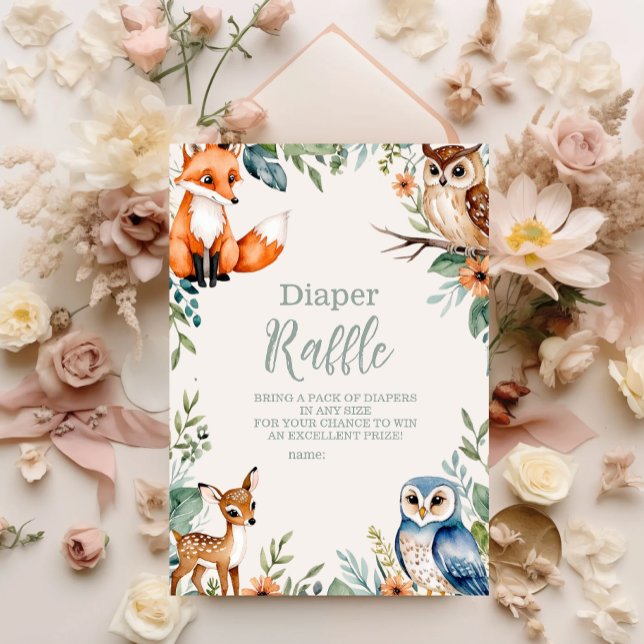 Carte D'accompagnement Raffle de Diapper Animaux de Forêt Boisée (Créateur téléchargé)