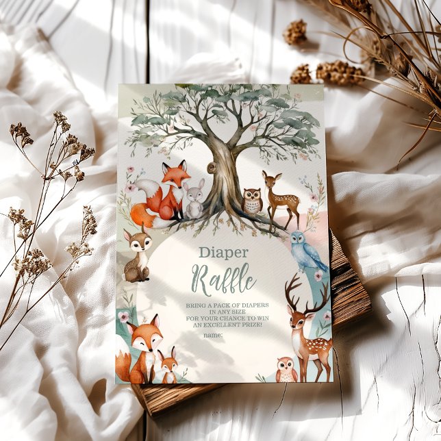 Carte D'accompagnement Raffle de Diapper Animaux de Forêt Boisée (Créateur téléchargé)