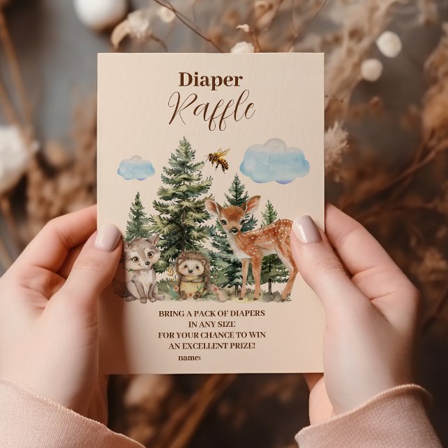 Carte D'accompagnement Raffle de Diapper Animaux de Forêt Boisée (Créateur téléchargé)