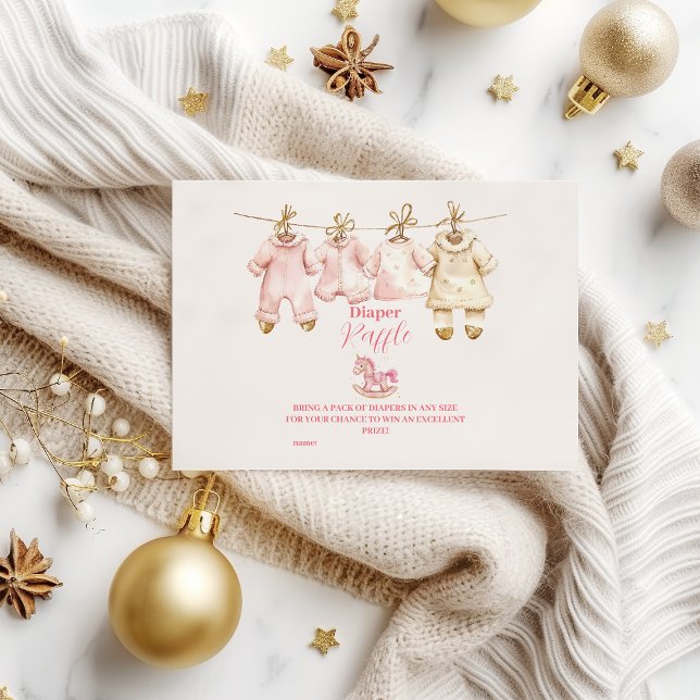 Carte D'accompagnement Raffle de Diapper de Cheval Rose de Noël (Créateur téléchargé)