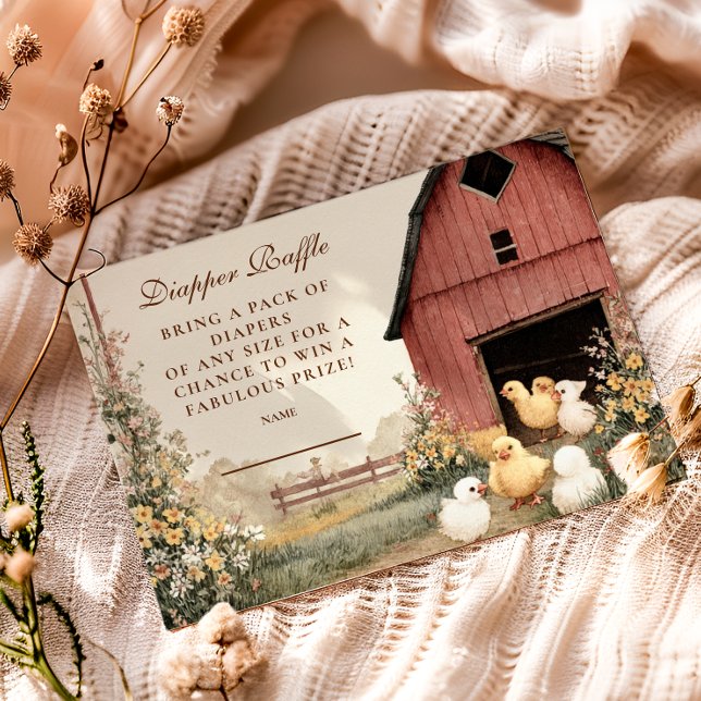 Carte D'accompagnement Raffle de diappeur rustique Barnyard (Créateur téléchargé)