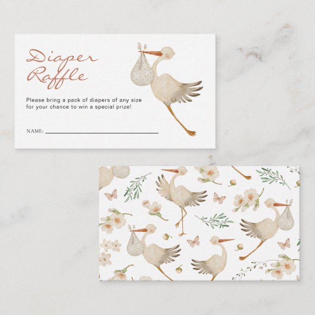 Carte D'accompagnement Raffle de fille-couche (Devant / Derrière)