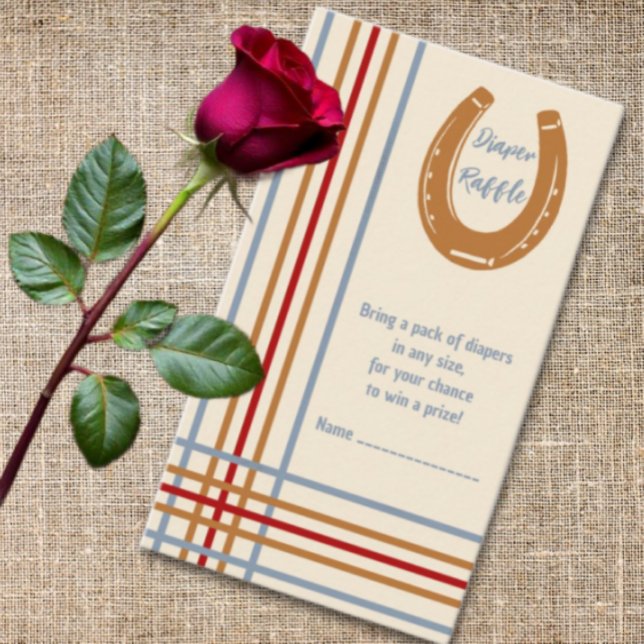 Carte D'accompagnement Raffle Rustique Western Horseshoe Baby shower (Créateur téléchargé)