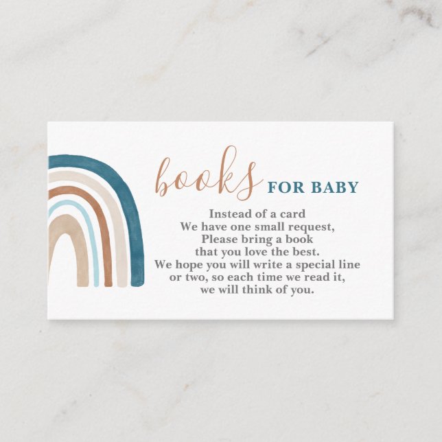 Carte D'accompagnement Rainbow Books for Baby Boy Card (Devant)