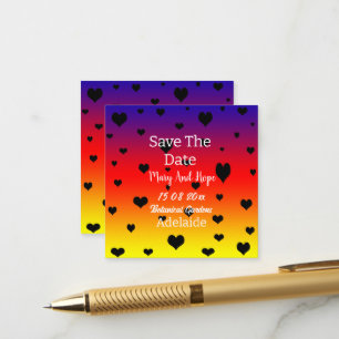Carte D'accompagnement Rainbow Hearts Sauvez La Date Gay Mariage,