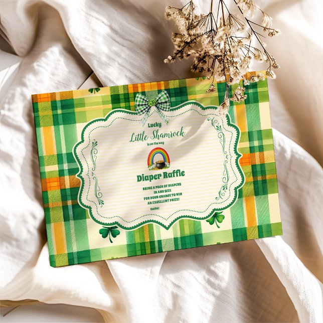 Carte D'accompagnement Rainbow Lucky Little Shamrock Diapper Raffer (Créateur téléchargé)