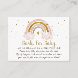 Carte D'accompagnement Rainbow Neutral Gold Pastel Baby Book Demande