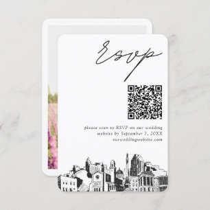 Carte D'accompagnement Raleigh Mariage moderne RSVP QR Code