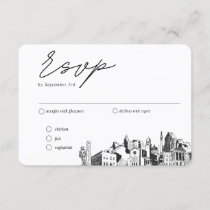 Carte D'accompagnement Raleigh Mariage traditionnel RSVP Option de repas