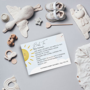 Carte D'accompagnement Ray of Sunshine Nuages Livres pour bébé Petit