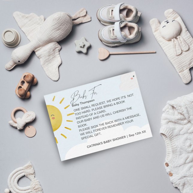 Carte D'accompagnement Ray of Sunshine Nuages Livres pour bébé Petit (Créateur téléchargé)