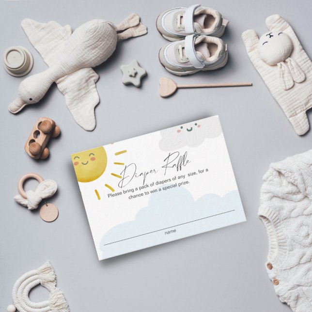 Carte D'accompagnement Rayon de soleil Nuages Garçon Déchets Raffle Petit (Créateur téléchargé)