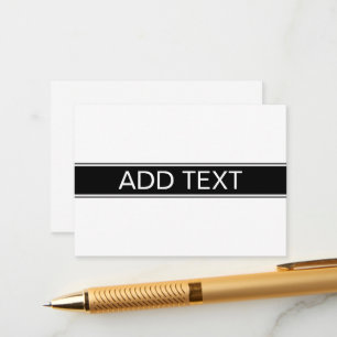 Carte D'accompagnement Rayure noire et blanche en gras Texte modifiable