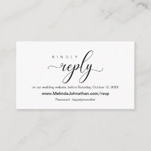 Carte D'accompagnement Réaction du site web de la RSVP de mariage en lign