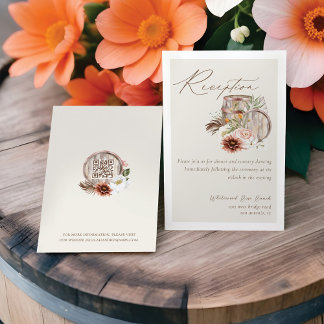 Carte D'accompagnement Réception Barils Floraux Mariage campagnard Occide