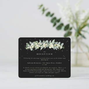 Carte D'accompagnement Réception Black Snowberry+Eucalyptus Garland