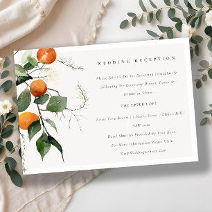 Carte D'accompagnement Réception Boho Orange Blossom Botanical Wedding