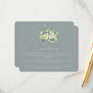 Carte D'accompagnement Réception Bouquet Seafoam Snowberry+Eucalyptus