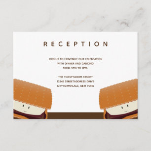 Carte D'accompagnement Réception Brown S’more Mariage