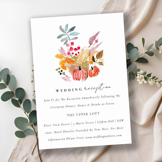 Carte D'accompagnement Réception Citrouille de mariage chic de récolte d' (Créateur téléchargé)