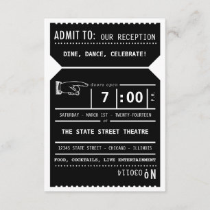 Carte D'accompagnement Réception de billets de théâtre vintage Insertion 