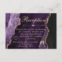 Réception de fausse agate violette et dorée