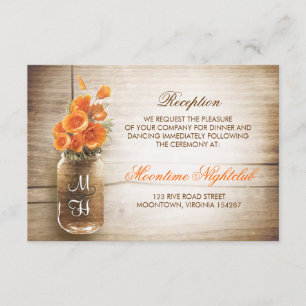 Carte D'accompagnement Réception de fleurs orange dans un pot en grès rus