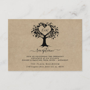 Carte D'accompagnement Réception de la collection de Mariages Rustic Hear