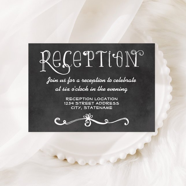 Carte D'accompagnement Réception de mariage à la craie écrite à la main (Créateur téléchargé)