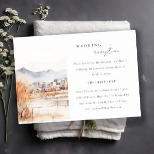 Carte D'accompagnement Réception de mariage à l'aquarelle à Salt Lake Cit