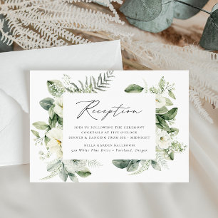 Carte D'accompagnement Réception de mariage aux fleurs blanches luxuriant