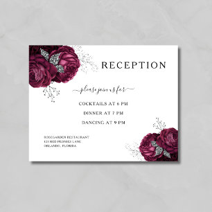 Carte D'accompagnement Réception de mariage aux pivoines florales élégant