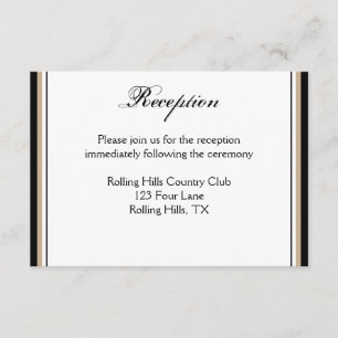 Carte D'accompagnement Réception de mariage avec cadre diamant noir et do