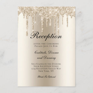 Carte D'accompagnement Réception de mariage avec Champagne ruisselant de