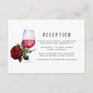 Carte D'accompagnement Réception de mariage avec dégustation de vin flora