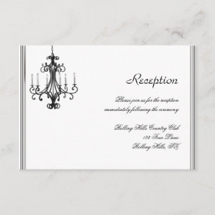 Carte D'accompagnement Réception de mariage avec lustre Hollywood Glamour