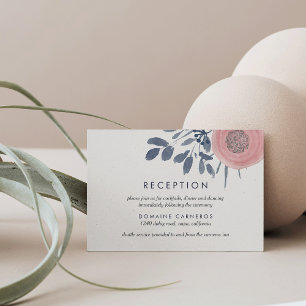 Carte D'accompagnement Réception de mariage Blush Poppies