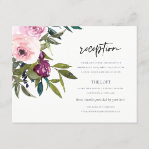 CARTE D'ACCOMPAGNEMENT RÉCEPTION DE MARIAGE BOHO BURGUNDY FLORAL BUNCH