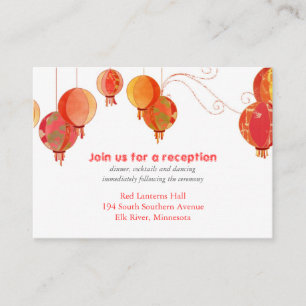 Carte D'accompagnement Réception De Mariage Chic Red Lanterns
