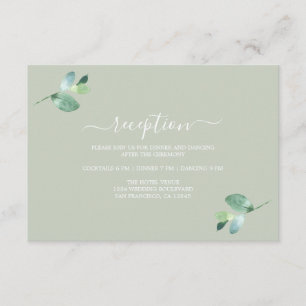 Carte D'accompagnement Réception de mariage chic Script Eucalyptus Foliag