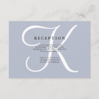 Réception de mariage classique Dusty Blue Monogram