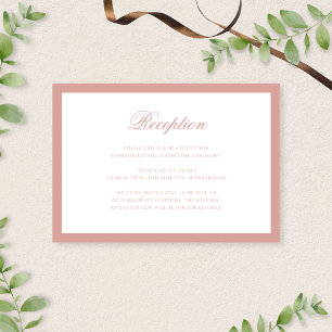 Carte D'accompagnement Réception de mariage classique formelle dusty rose